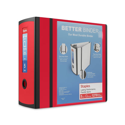 Staples Better Binder, 3 Inch D-Ring, Blue, Reinforced Rubber Spine