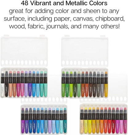 KINGART Mixed Media Gel Stick Crayons, Vibrant, Set of 48-Colors