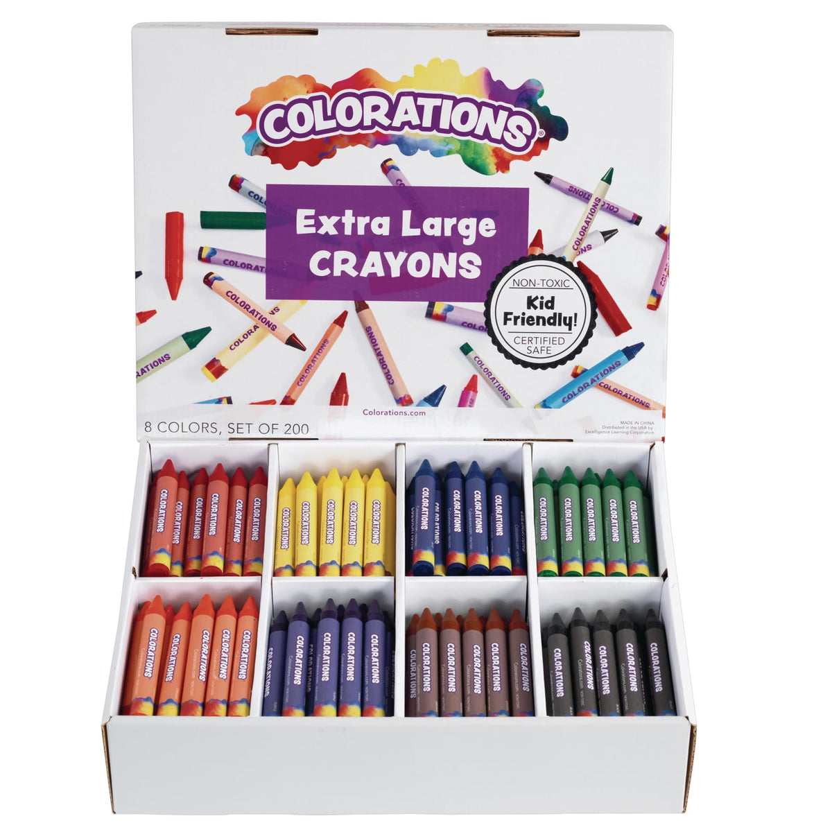 Colorations Large Crayon Classroom Pack, 400 Count, 16 Colors, Non-Toxic