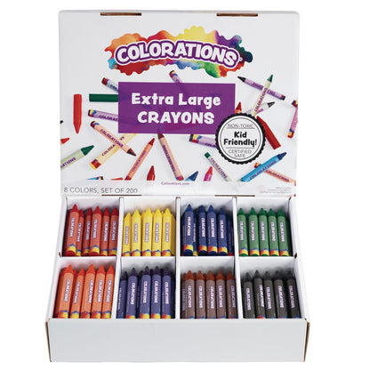 Colorations Large Crayon Classroom Pack, 400 Count, 16 Colors, Non-Toxic
