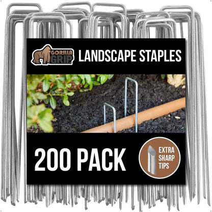 GORILLA GRIP Premium Landscape Staples, 6 Inch Garden Stakes 50 Pack