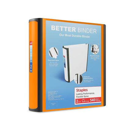 Staples Better Binder, 3 Inch D-Ring, Blue, Reinforced Rubber Spine