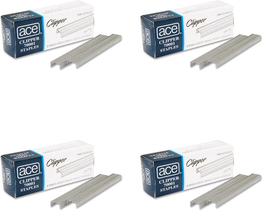 Ace Office Products 70001 Staples, Undulated, For 07020 Clipper Plier, 5000/BX, 4 Packs