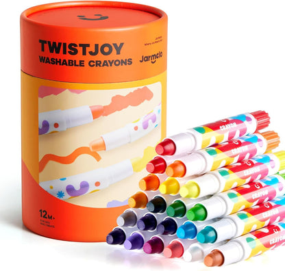 Jar Melo Jumbo Crayons for Toddlers, 24 Colors TwistJoy Washable Crayon