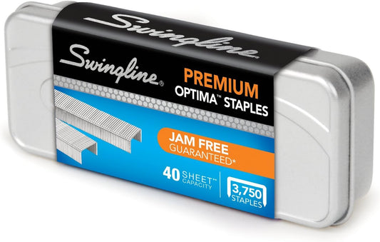 Swingline Staples, Optima, Premium, 1/4" Length, Jam Free, 210 Per Strip, 3,750/Box, 5 Pack (S7035565)