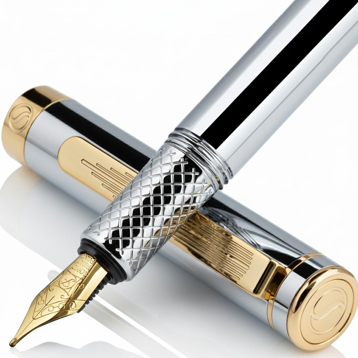 Scriveiner Gold Pocket Fountain Pen, Superb Luxury Pen Gift for Men & Women