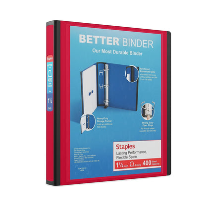 Staples Better Binder, 3 Inch D-Ring, Blue, Reinforced Rubber Spine