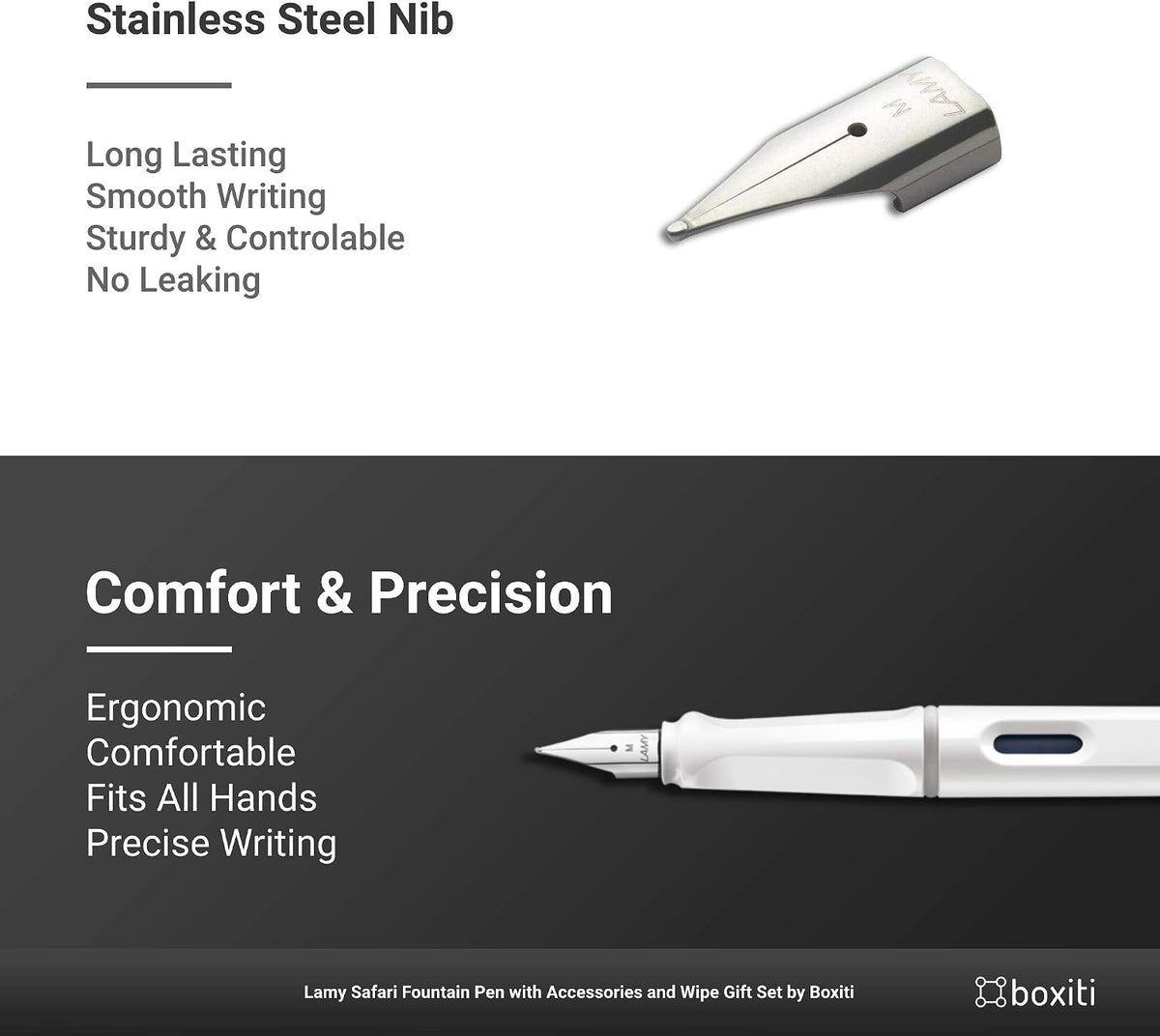 Lamy Safari | White | Fine Nib | 5 Black Ink Cartridges, Z28 Converter and Wipe