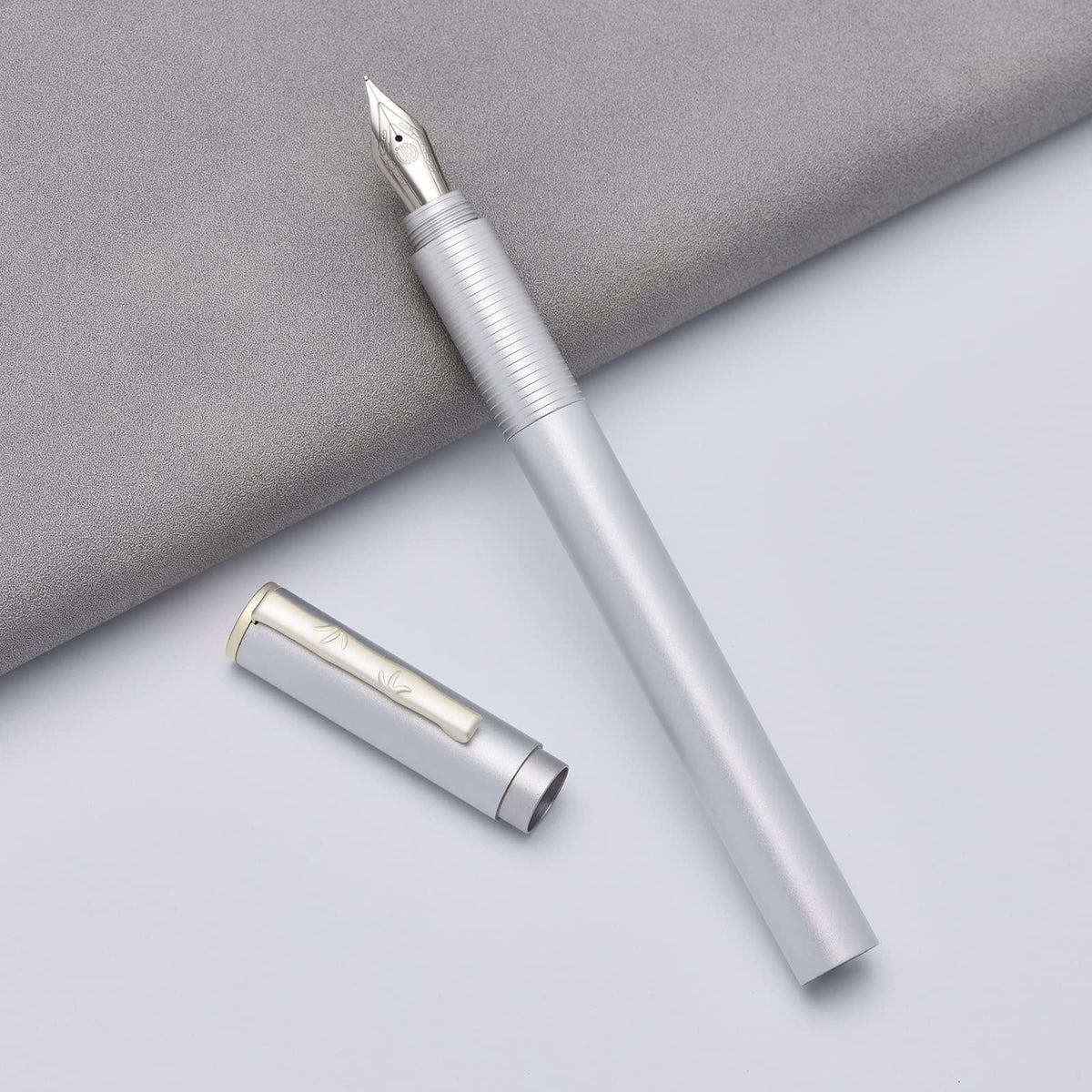 Hongdian Dark Blue Forest Fountain Pen Bent Nib Beautiful Tree Texture Excellent Metal Writing Pen