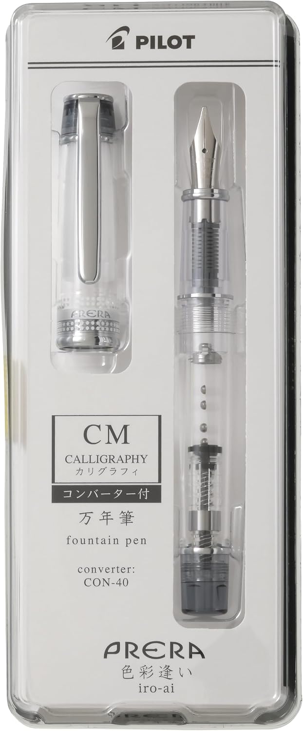PILOT PFPR1TPCM PRERA Fountain Pen, Color Matching, CM Calligraphy, Transparent Pink