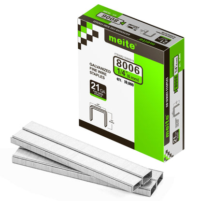 meite 21GA Galvanized Upholstery Staples, 1/2" Crown, 1/2" Leg, 10,000 PCS
