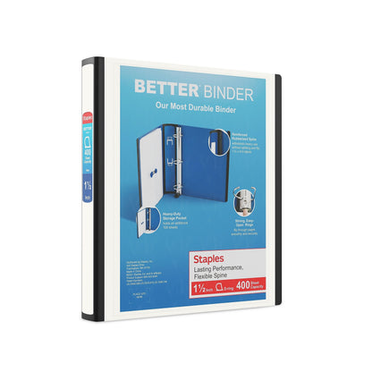Staples Better Binder, 3 Inch D-Ring, Blue, Reinforced Rubber Spine