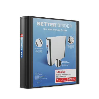 Staples Better Binder, 3 Inch D-Ring, Blue, Reinforced Rubber Spine