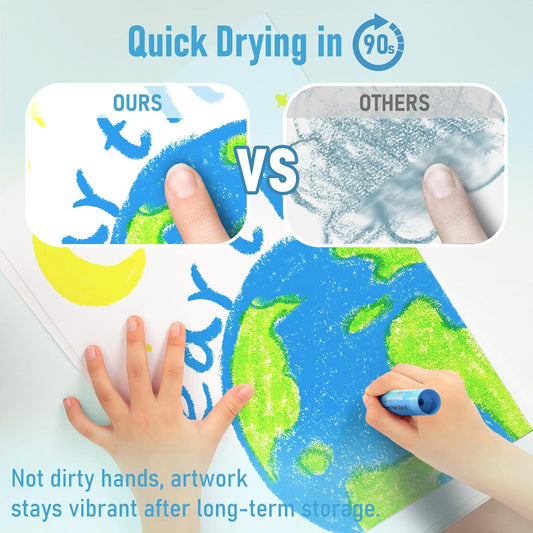 JUPITEARTH Paint Sticks for Kids 36 Colors, Fast-Drying, Smooth