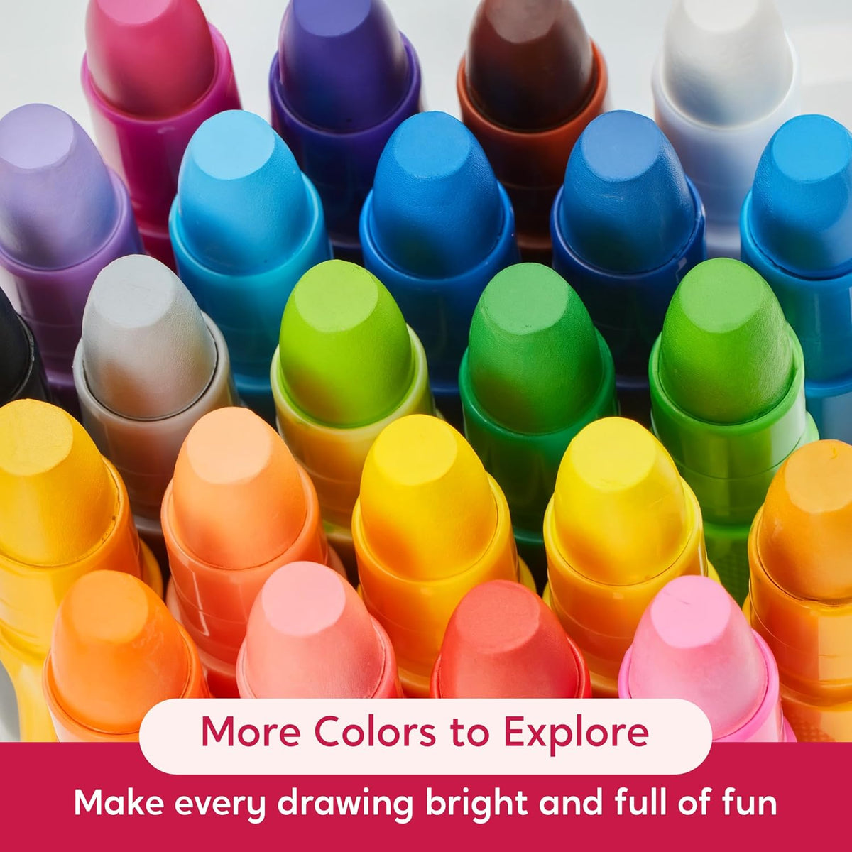 SYNCFUN 24 Pcs Twistable Silky Crayons, Washable Crayons for Paper, Easy to Hold & Quick-Drying Art Supplies, Non-Toxic, Mess Free, Birthday Valentine Easter Gifts for Kids Ages 3 and Up