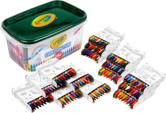 Crayola Crayon Tub (240ct), Bulk Crayons for Kids, Spring Craft Supplies, Classroom Coloring Gifts for Kids & Toddlers, Ages 3+ [Amazon Exclusive]