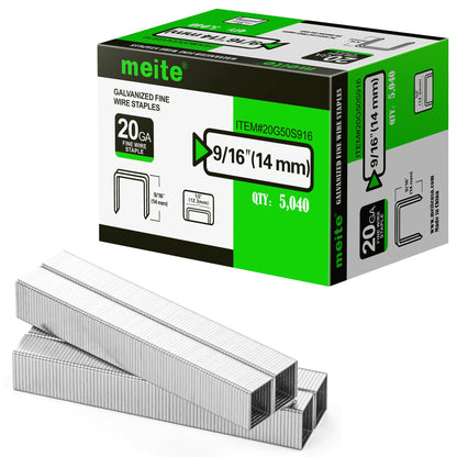 meite 20 Gauge Staples, 1/2" (12.5mm) Crown, 1/2-Inch Length, 15,120 PCS