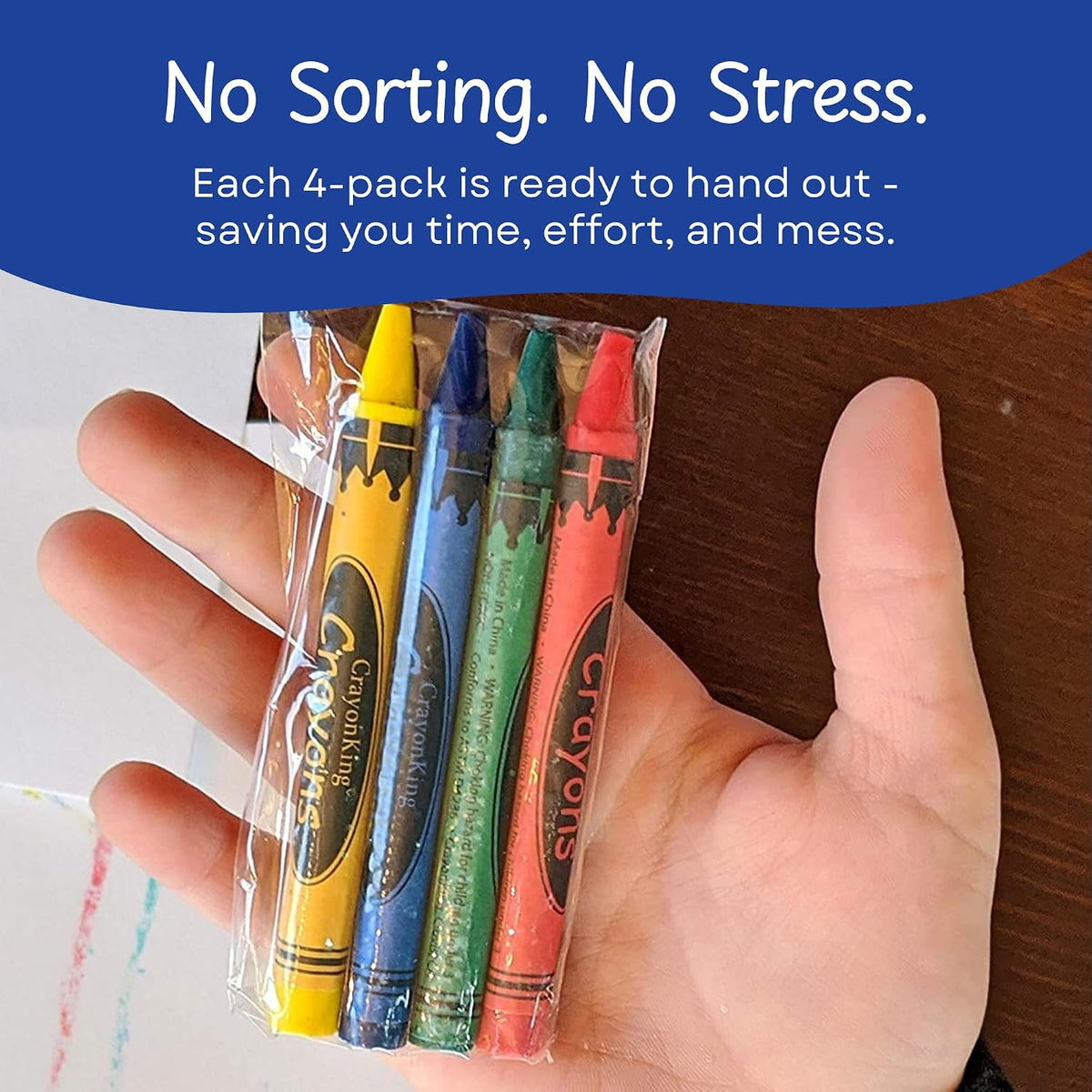CrayonKing 600 Bulk Crayons, 150 Individually Wrapped 4-Packs
