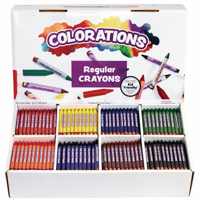 Colorations Regular Size Triangular Crayon Classroom Pack, 16 Colors