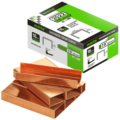 meite 16 Gauge 1-3/8" Wide Crown 3/4" Leg Carton Closing Staples 1,600PCS