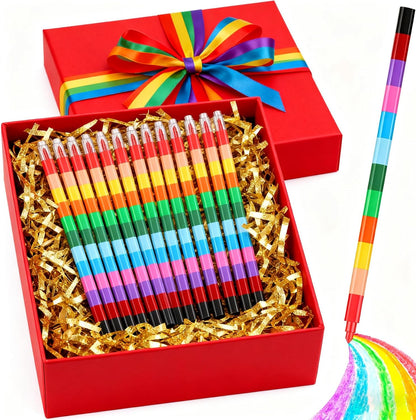 30 Pcs Stackable Crayons, Stacking Crayon Bulk for Kids,Party Favors (30)