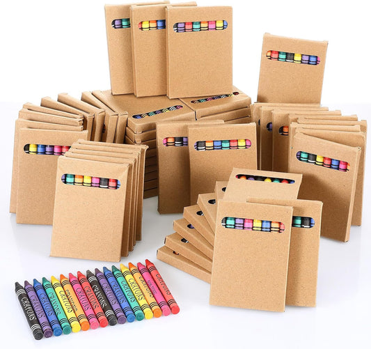 Bulk Crayons Individual Packs, 8 Color Mini for Kids, 6 Packs