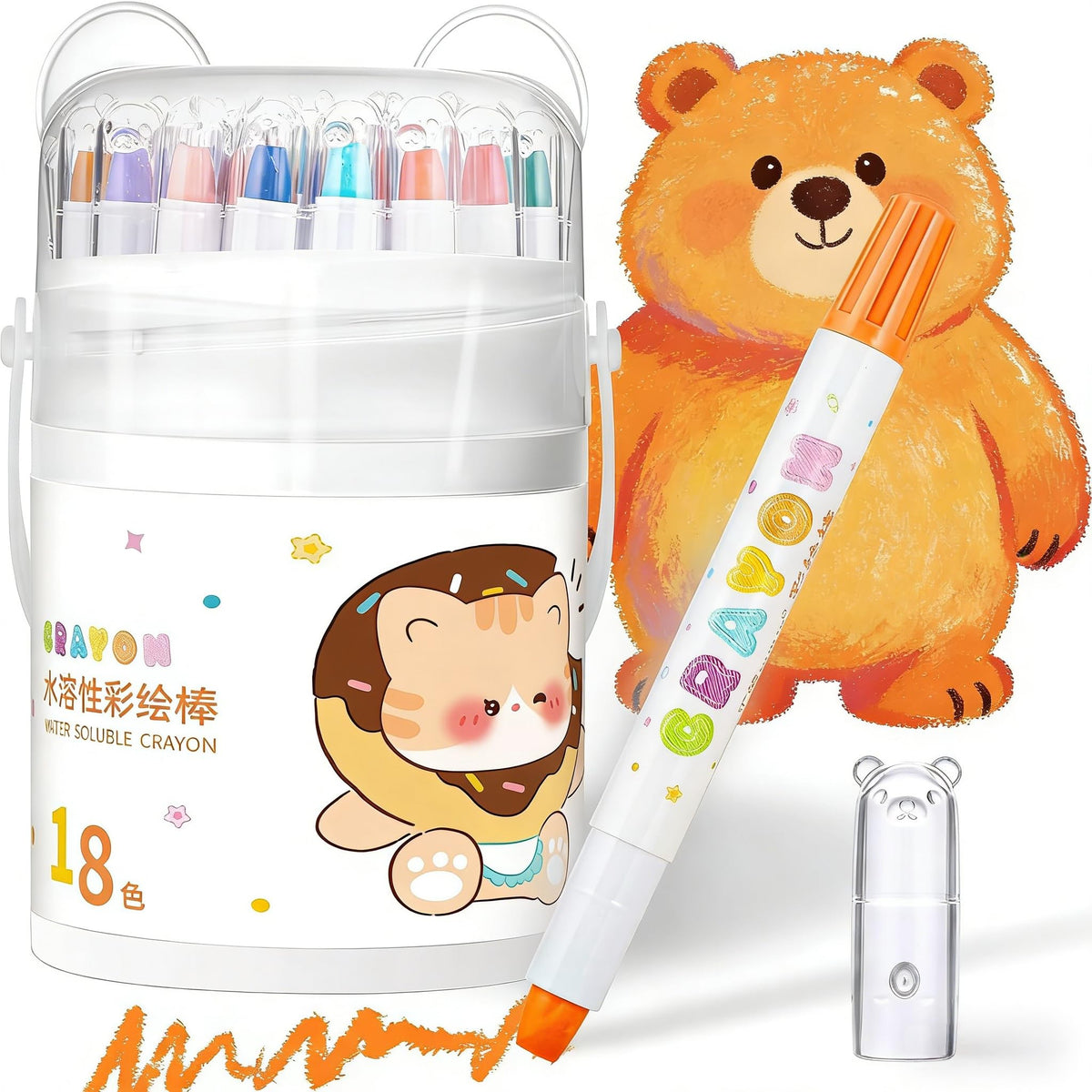 Prudiut 48 Twistable Silky Crayons, Washable, Easy Grip, Gel Crayons