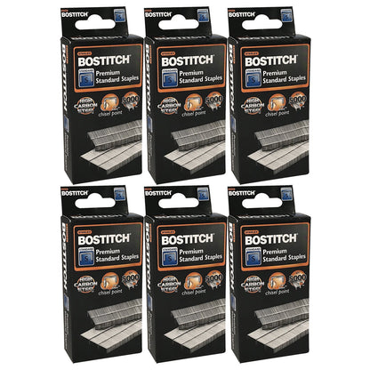 Stanley Bostitch Premium Standard Staples, 1/4" (6mm), High Carbon Steel, Chisel Point, Bulk 30,000 Value Pack (SBS191/4CPR)