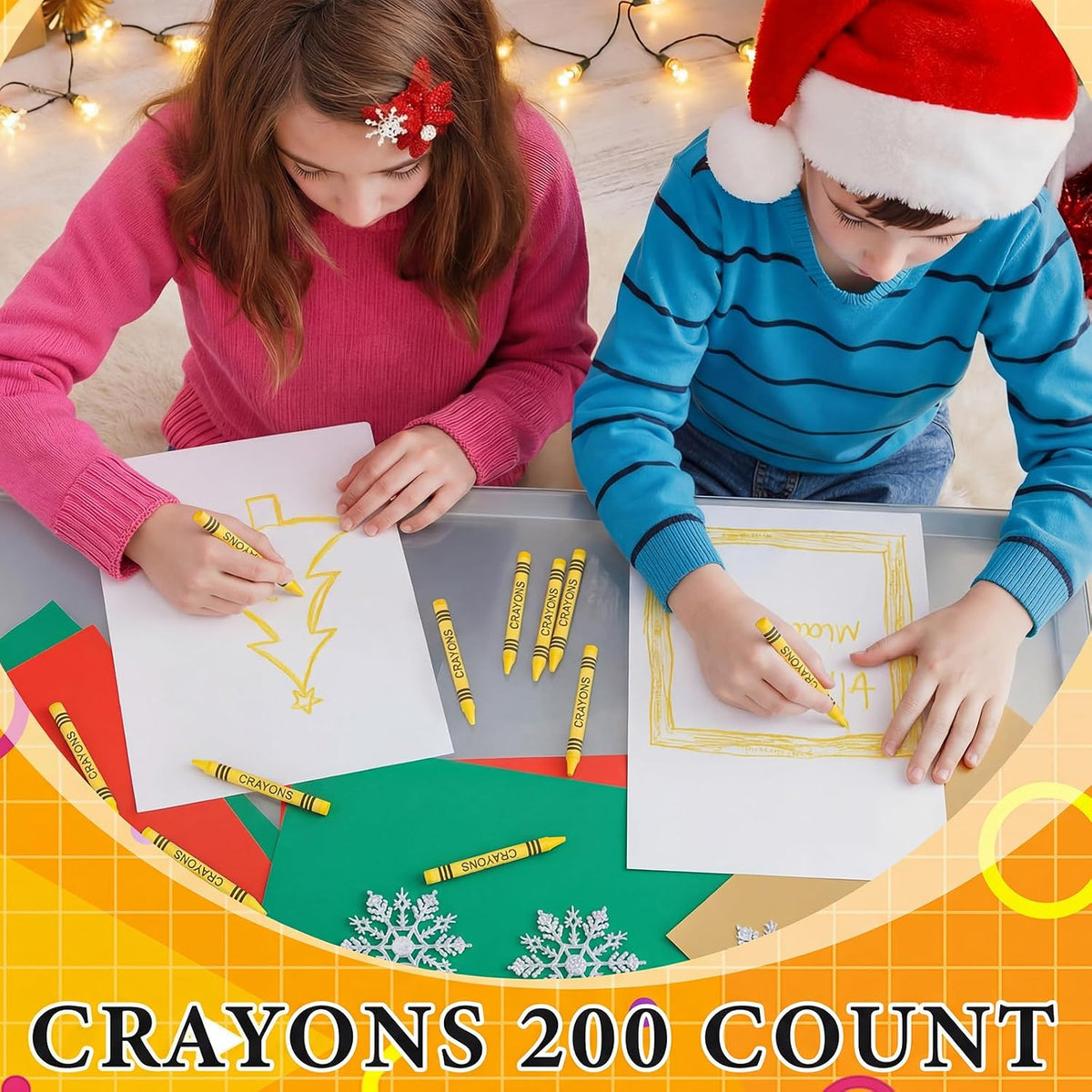 200 Pcs Yellow Crayons Bulk Pack Single Color Crayon Refill Back to School Gift Supplies Refill Coloring Party Favors for Kids Teacher Painting Classrooms Groups Party Art Gifts Supplies