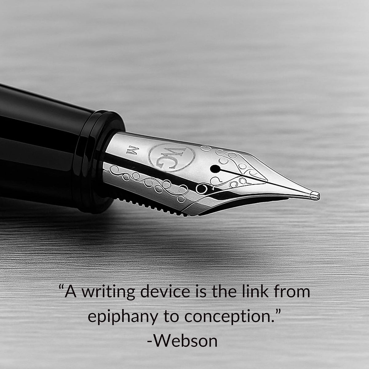 'The Boss' Black Luxury Executive Fountain Pen, Polished Lacquer, Chrome Accents, Stainless Steel Nib, Easy Refill Ink Piston Converter, Smudge Free, No Bleed, Fits Our Instant Insert Ink Cartridges