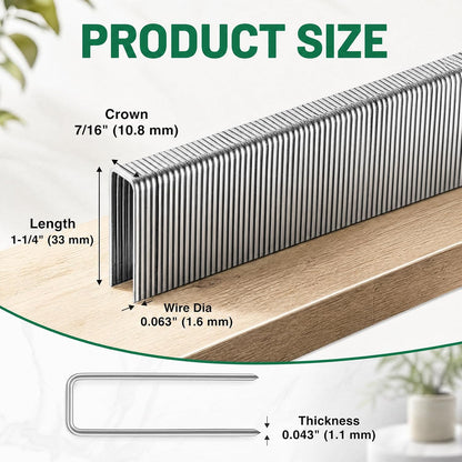 10001 Pcs Electro Galvanized Staples 16 Gauge 7/16 in 1-1/4 in