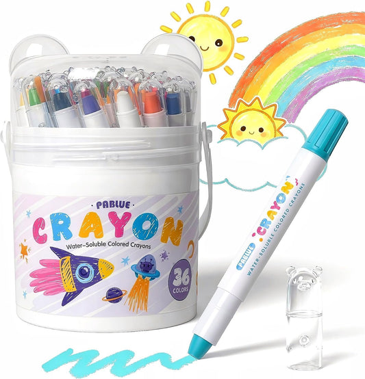 36 Colors Silky Twistable Crayons, Gel Washable Crayons for Beginner