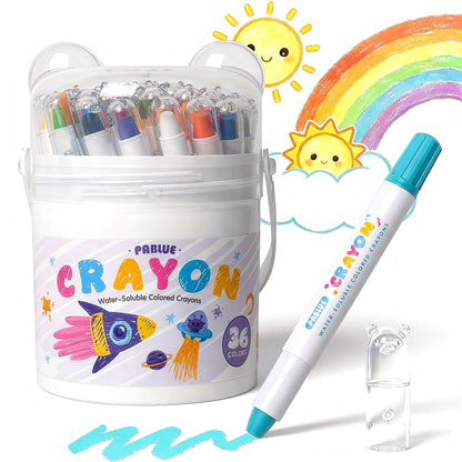 36 Colors Silky Twistable Crayons, Gel Washable Crayons for Beginner
