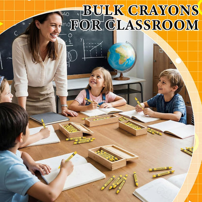 200 Pcs Yellow Crayons Bulk Pack Single Color Crayon Refill Back to School Gift Supplies Refill Coloring Party Favors for Kids Teacher Painting Classrooms Groups Party Art Gifts Supplies