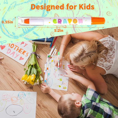 Prudiut 48 Twistable Silky Crayons, Washable, Easy Grip, Gel Crayons