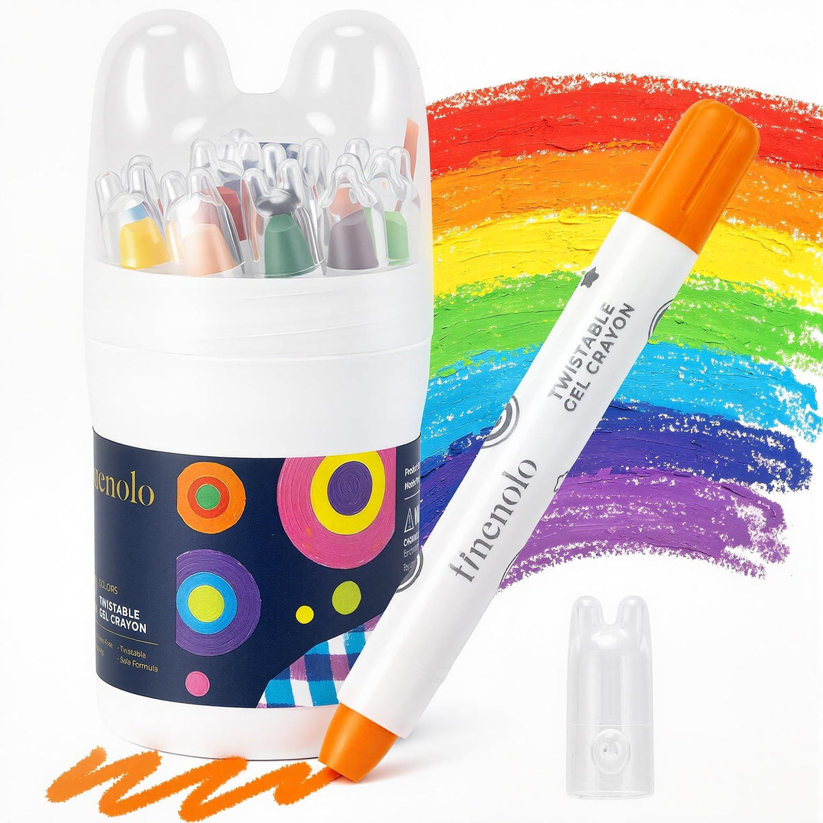 finenolo 24 Colors Twist Crayons for Toddlers and Kids, Washable