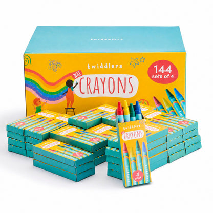 THE TWIDDLERS Bulk Crayons 1,152 Count, 288 Packs of 4 Colors for Kids