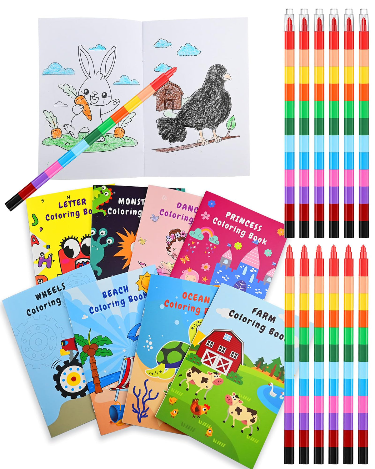 30 Pcs Stackable Crayons, Stacking Crayon Bulk for Kids,Party Favors (30)