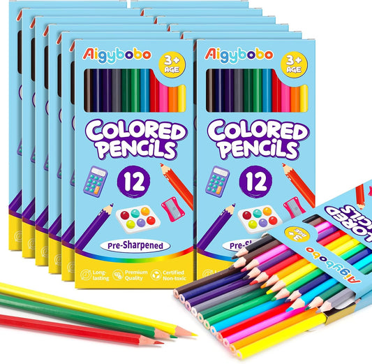12 Pack Colored Pencils, Color Pencils Bulk for Kids Classroom, 144 Count