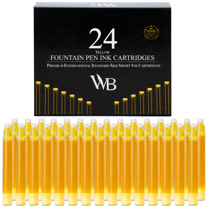 Wordsworth & Black Fountain Pen Ink Cartridge Refills, 24 Pack, Black