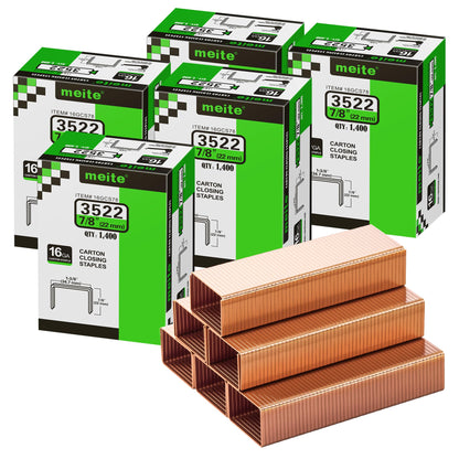 meite 16 Gauge 1-3/8" Wide Crown 3/4" Leg Carton Closing Staples 1,600PCS
