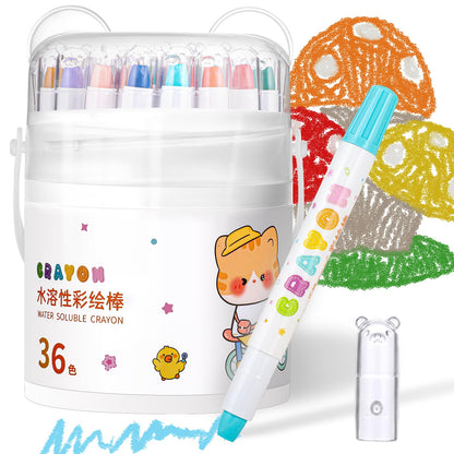 Prudiut 48 Twistable Silky Crayons, Washable, Easy Grip, Gel Crayons