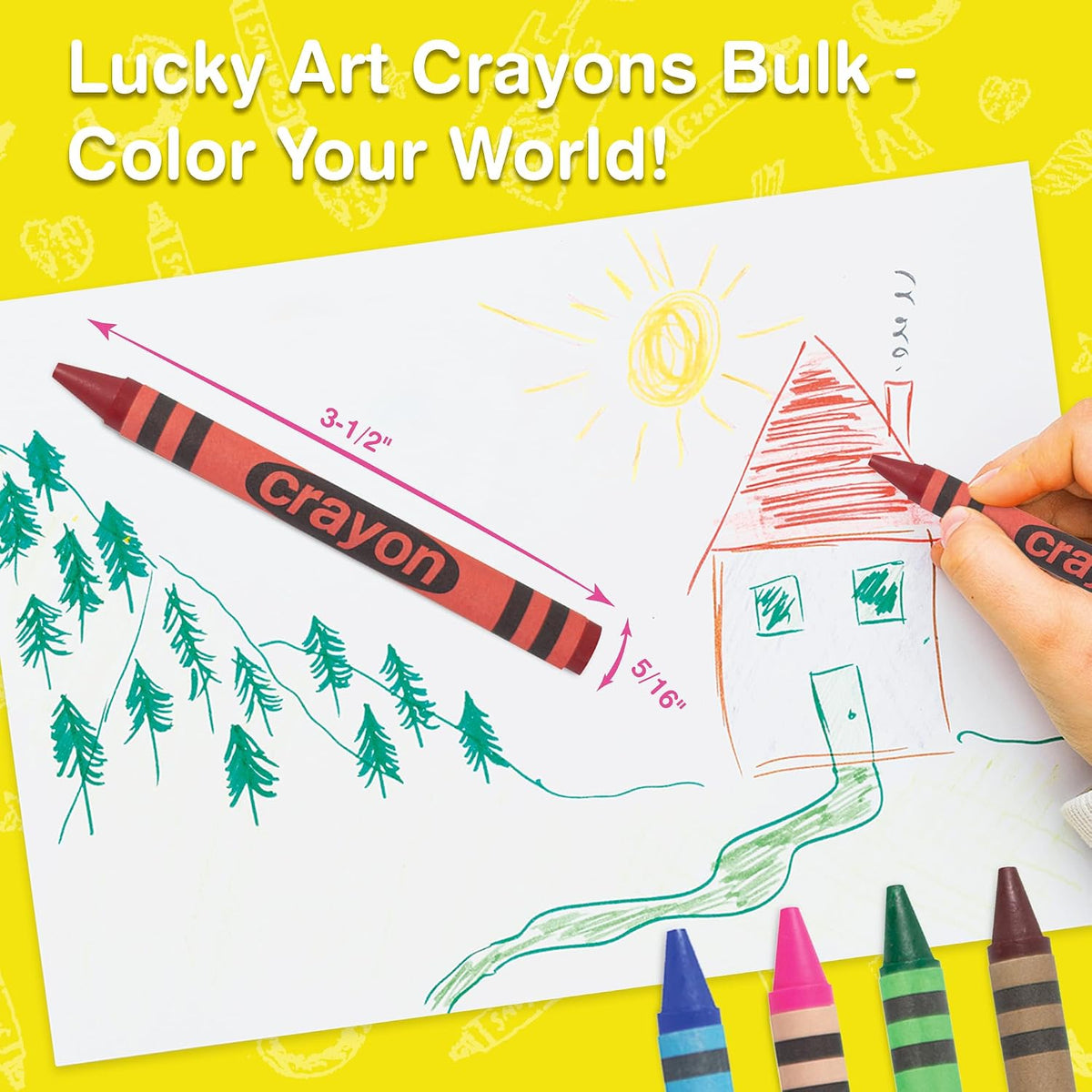 Red Crayons Bulk - 80 Count Regular Size Single Color Crayon Refill Bulk, Non-Toxic Art Supplies for Teachers, Classrooms and School Projects