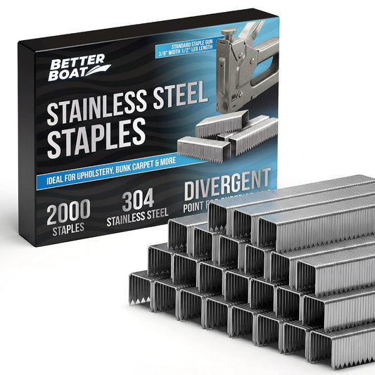 Better Boat Type T50 Stainless Steel Staples for Staple Gun, Heavy Duty