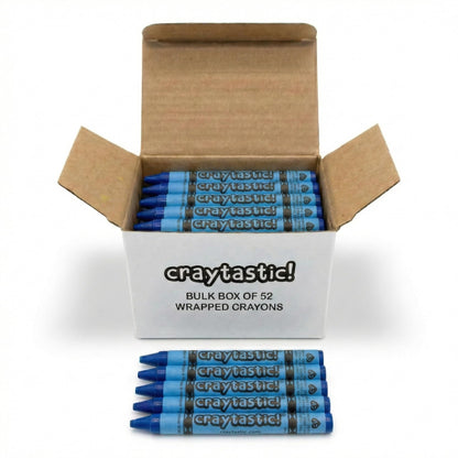 Craytastic! Bulk Wrapped Crayons Box of 52 (Black) for Crafting, Parties, Kids - Paper Wrapped - Safety Tested Compliant with ASTM D-4236