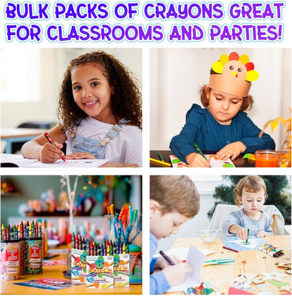 ArtCreativity Bulk Crayon Packs, 24 Sets of 8 Packs of Crayons (192 count), Classroom Crayons for Students, Non-Toxic Crayon Party Favors for Kids, Arts & Crafts Supplies 3+