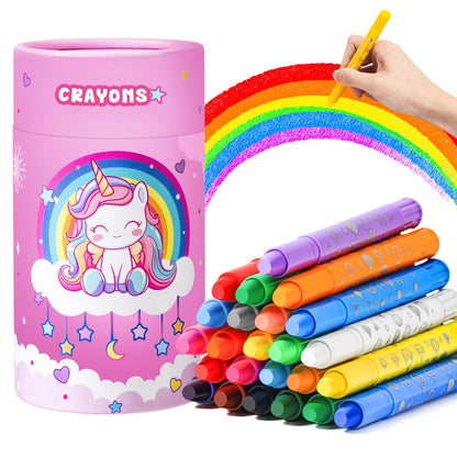 DreamCandy 24PCS Twistable Crayons for Toddlers Kids, Washable Gel Crayons