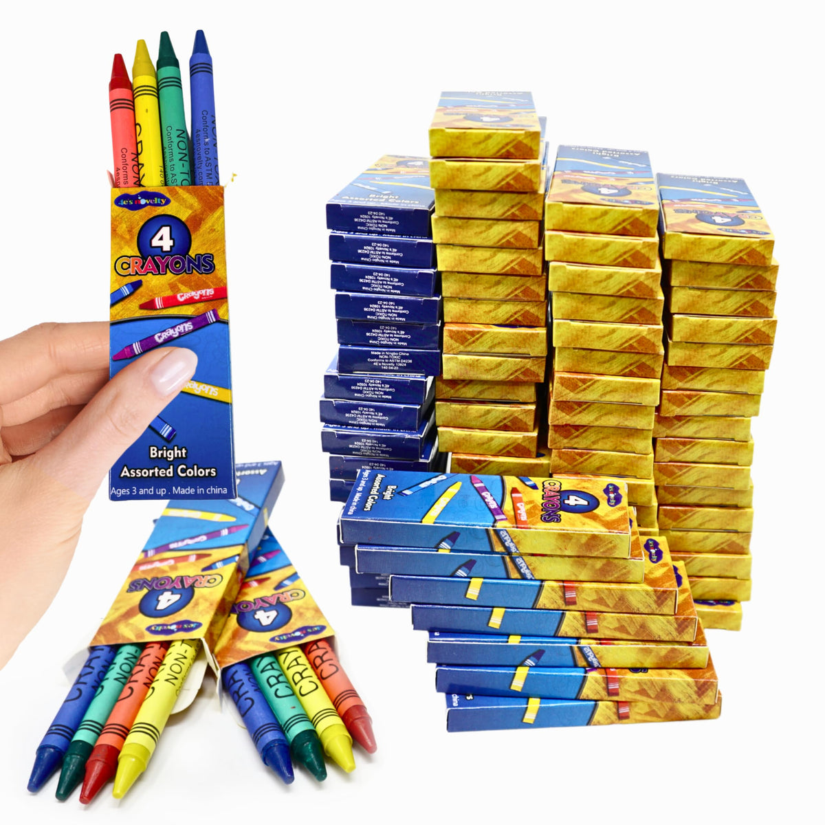 4E's Novelty 48 Boxes of 8-Packs Bulk Crayons for Kids, Classroom Crayons Bulk Teachers Supplies, School Supplies, Restaurants, Birthday Party Favors Non-Toxic (48 of 8-Packs)