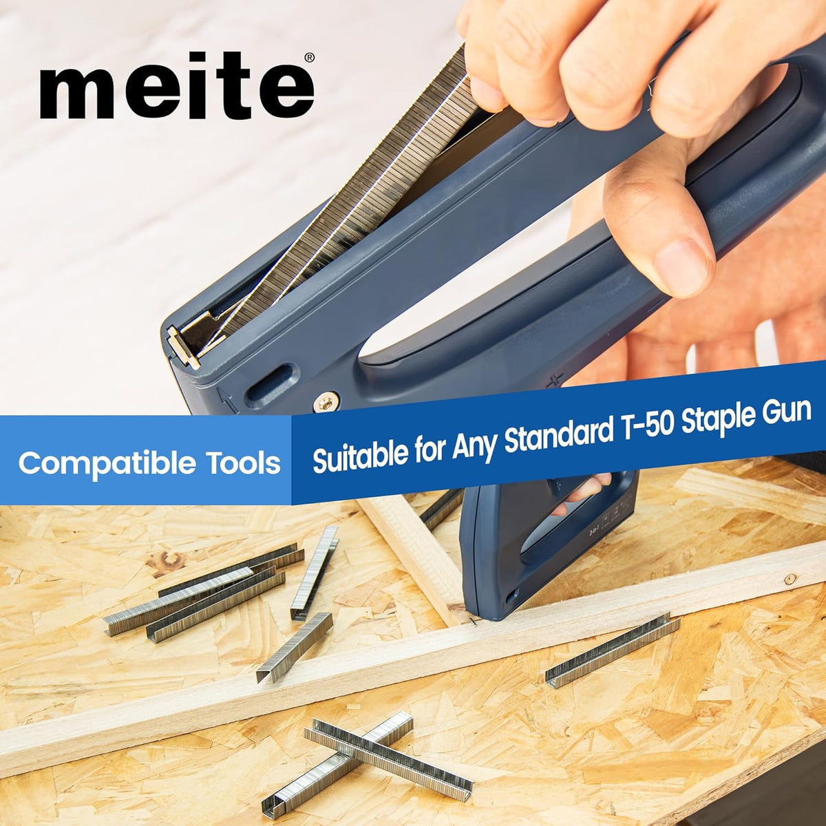 meite T50 Stainless Steel Staples, 1/2 Marine Staples,1512 Counts