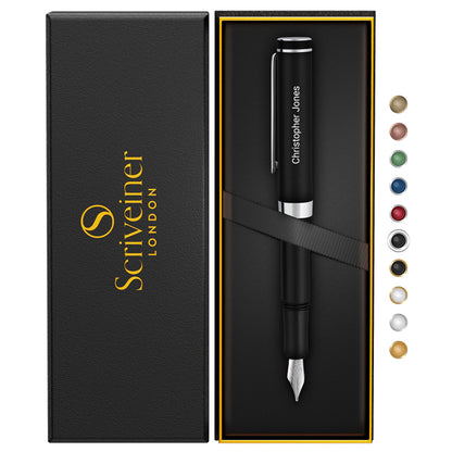 Scriveiner Gold Pocket Fountain Pen, Superb Luxury Pen Gift for Men & Women